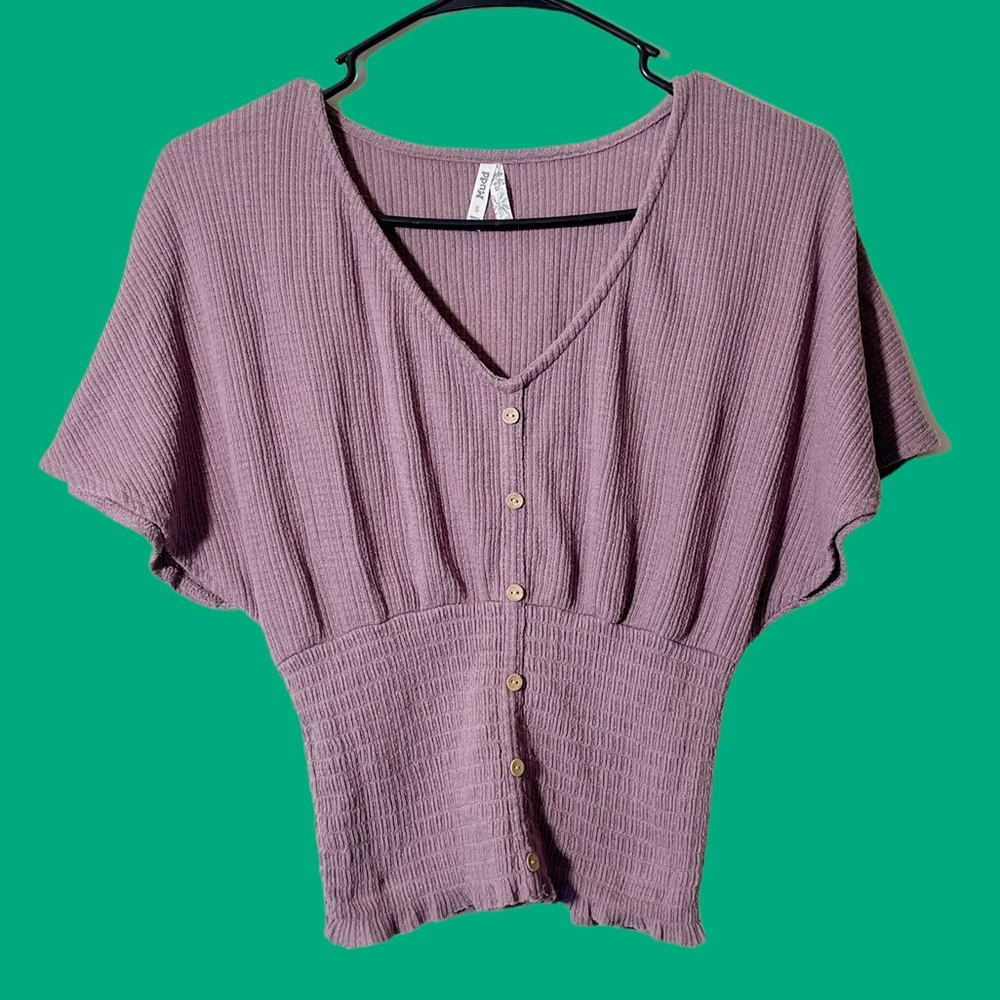Y2K/ Early 2000's Dusky Pink Cropped Blouse